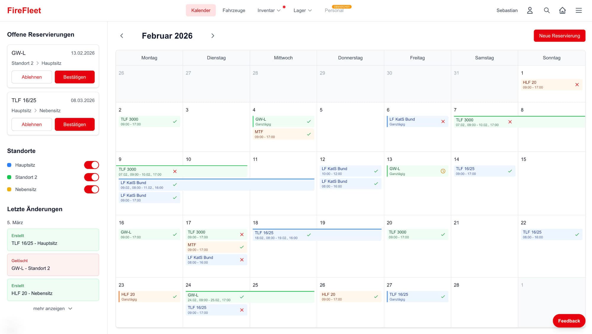 FireFleet Kalender